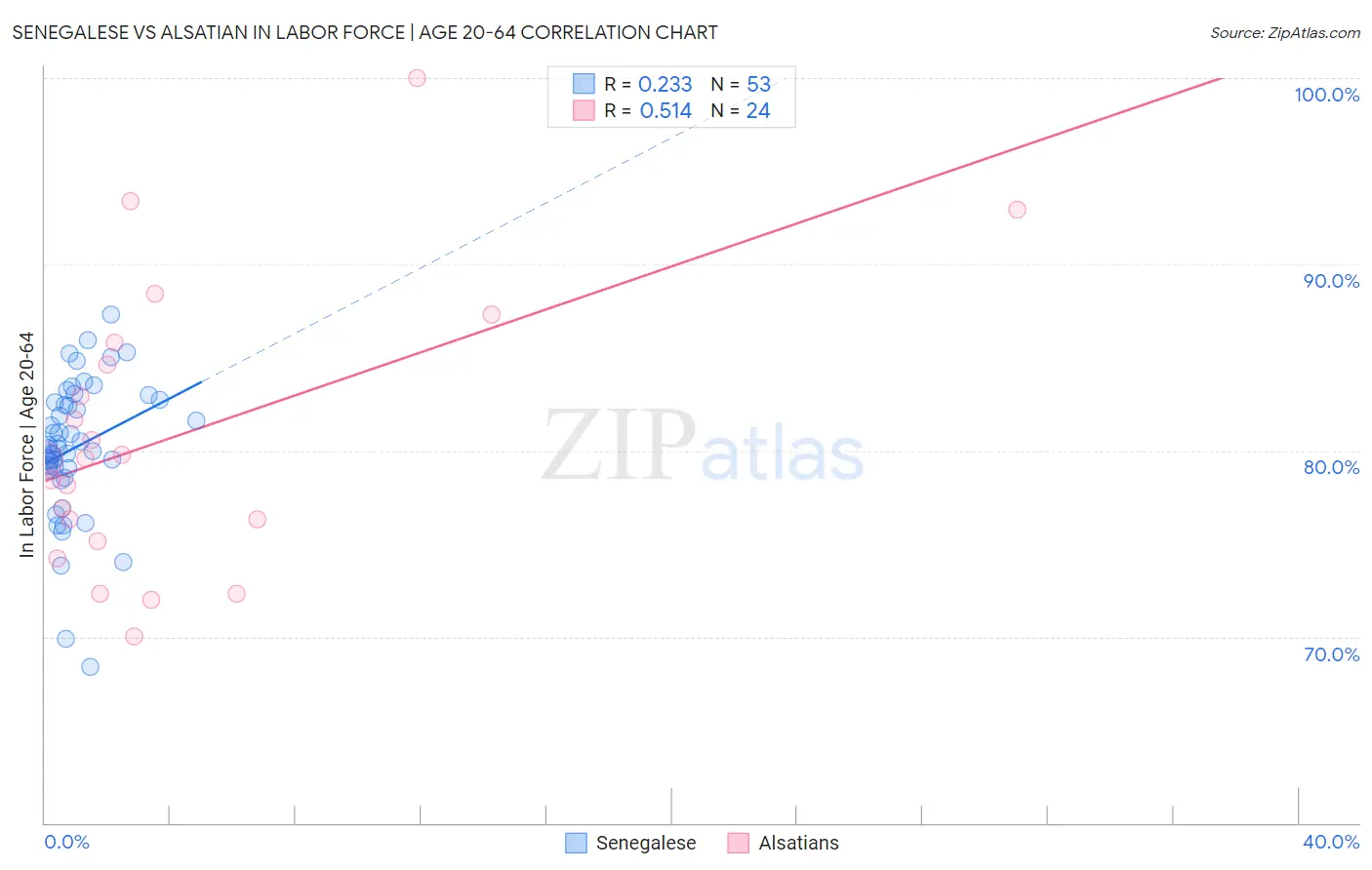 Senegalese vs Alsatian In Labor Force | Age 20-64