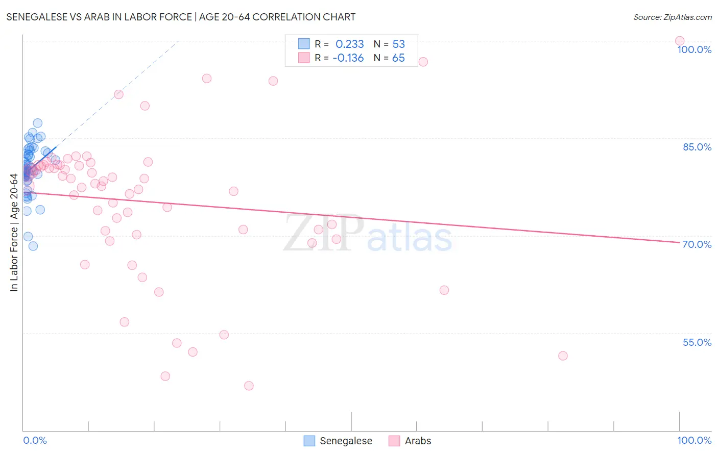 Senegalese vs Arab In Labor Force | Age 20-64