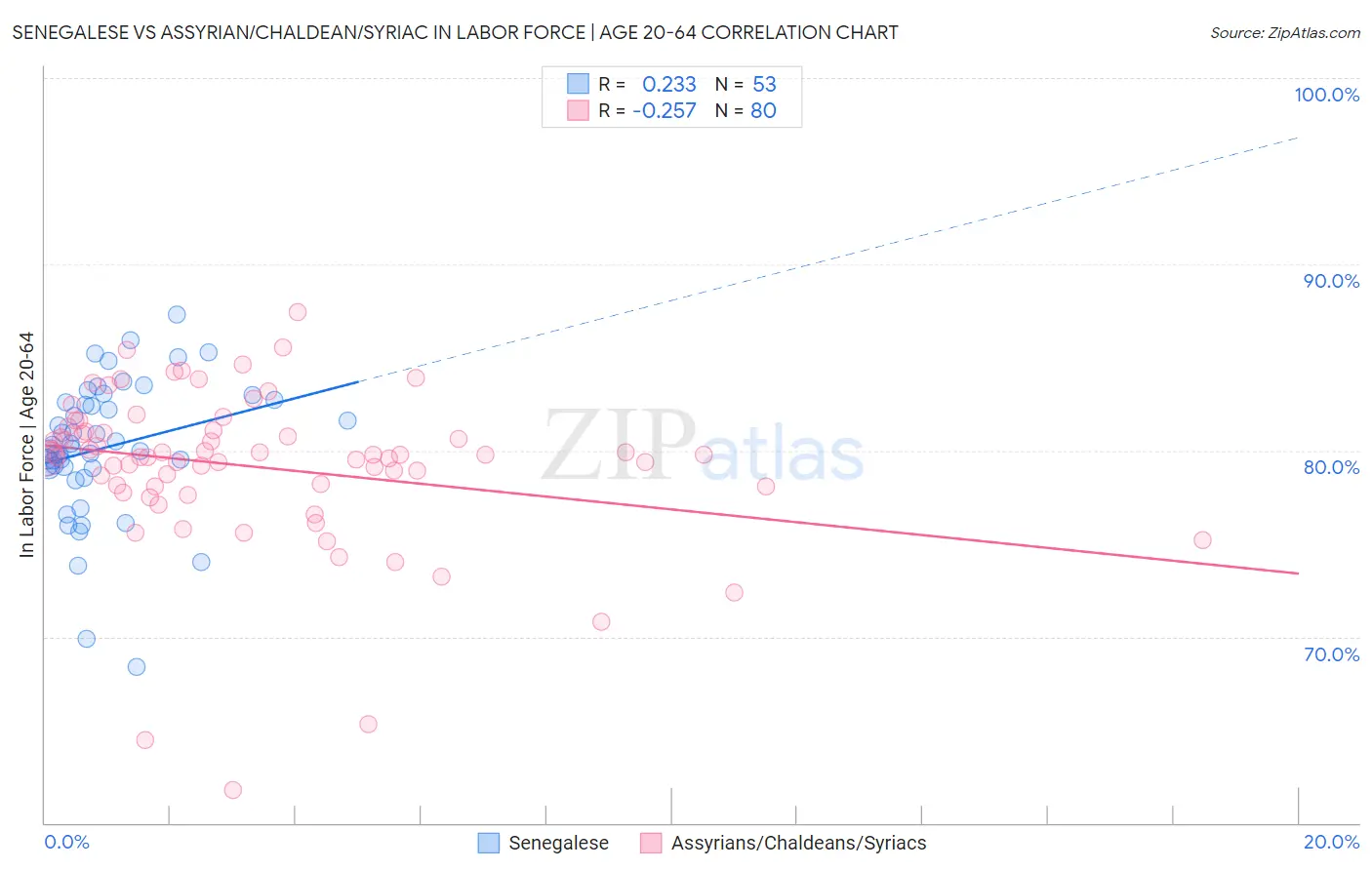 Senegalese vs Assyrian/Chaldean/Syriac In Labor Force | Age 20-64