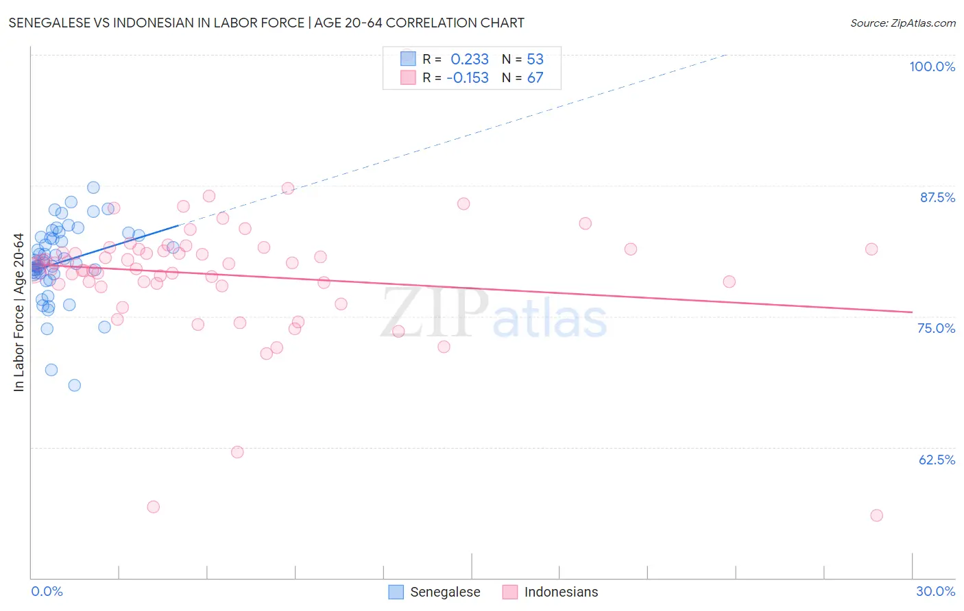 Senegalese vs Indonesian In Labor Force | Age 20-64