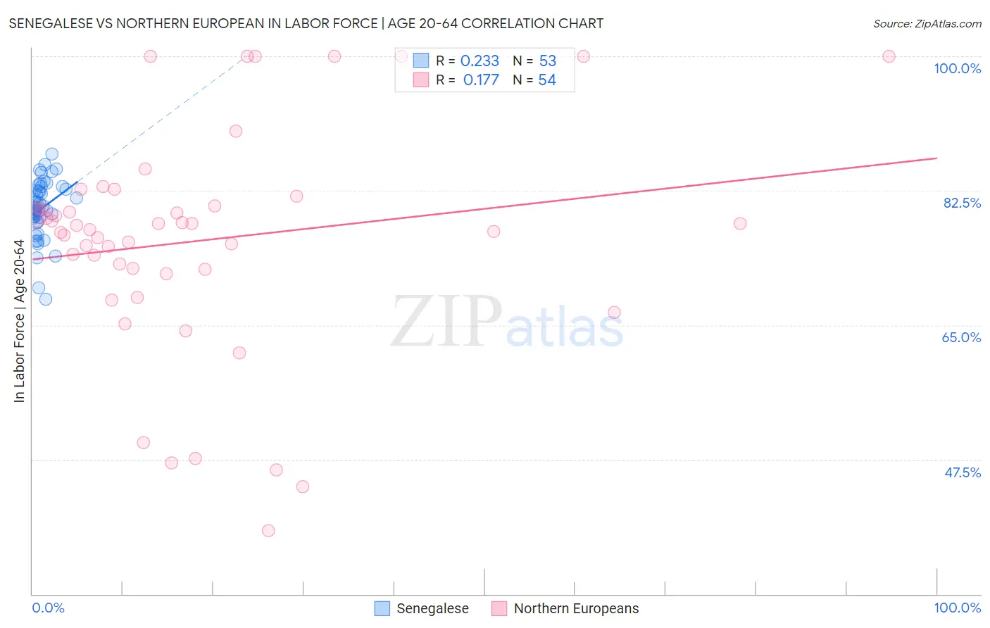 Senegalese vs Northern European In Labor Force | Age 20-64