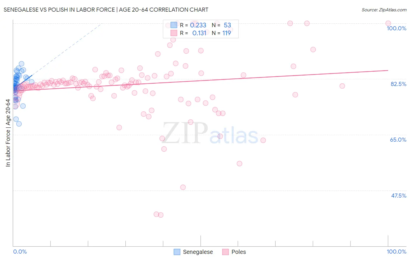 Senegalese vs Polish In Labor Force | Age 20-64