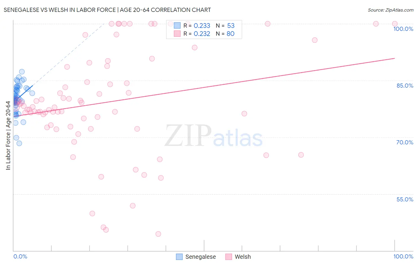 Senegalese vs Welsh In Labor Force | Age 20-64