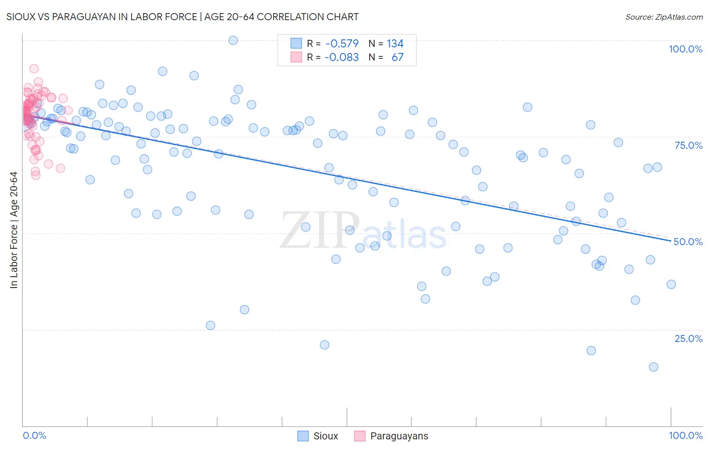 Sioux vs Paraguayan In Labor Force | Age 20-64