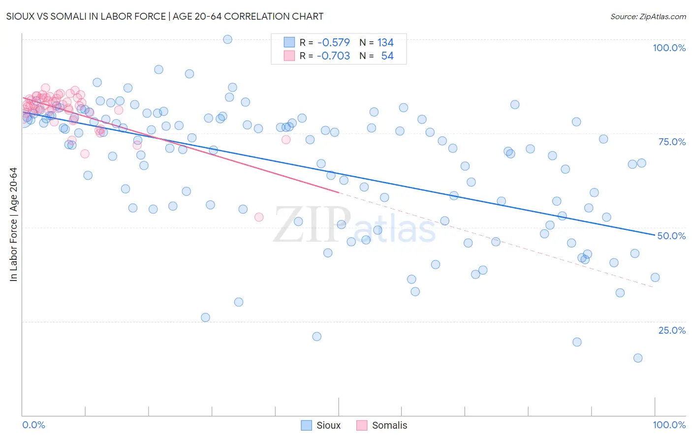 Sioux vs Somali In Labor Force | Age 20-64