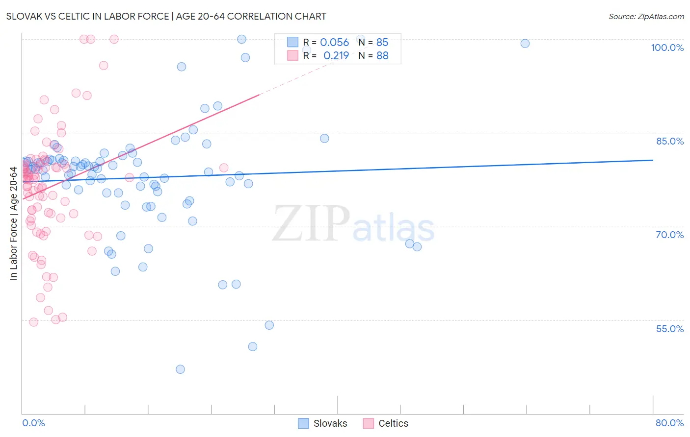 Slovak vs Celtic In Labor Force | Age 20-64