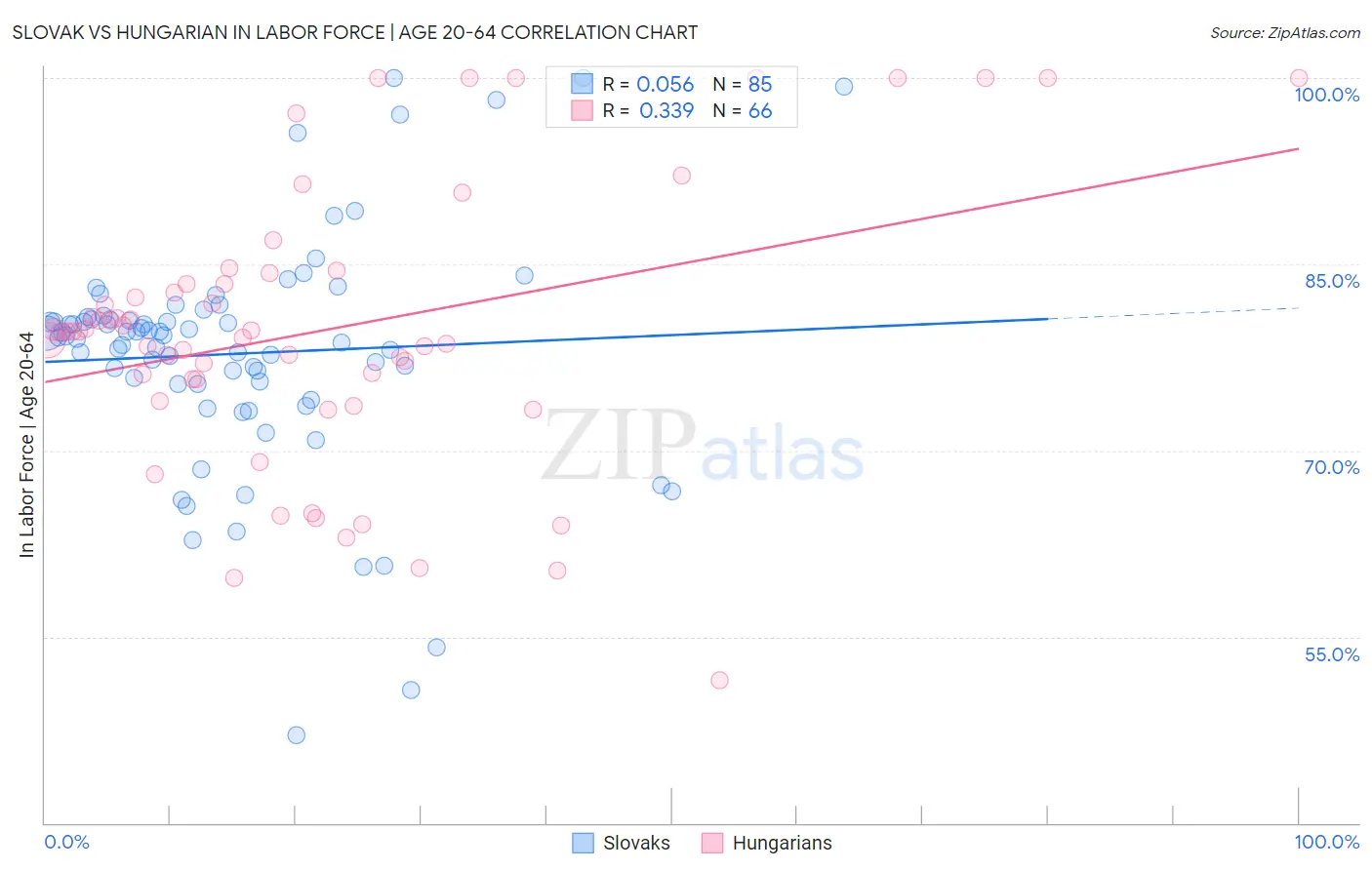 Slovak vs Hungarian In Labor Force | Age 20-64