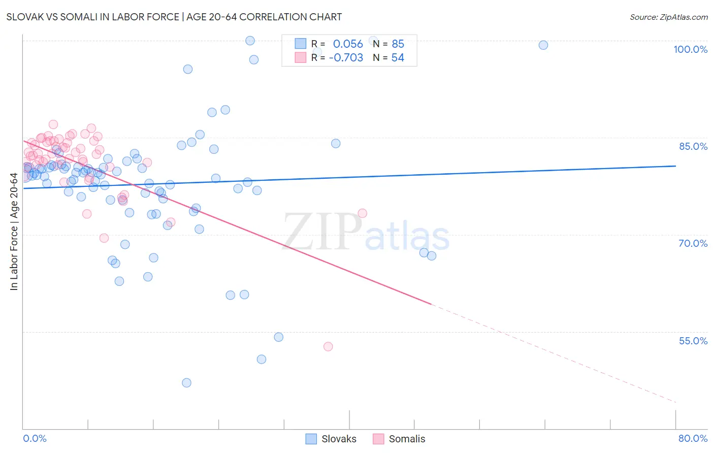 Slovak vs Somali In Labor Force | Age 20-64