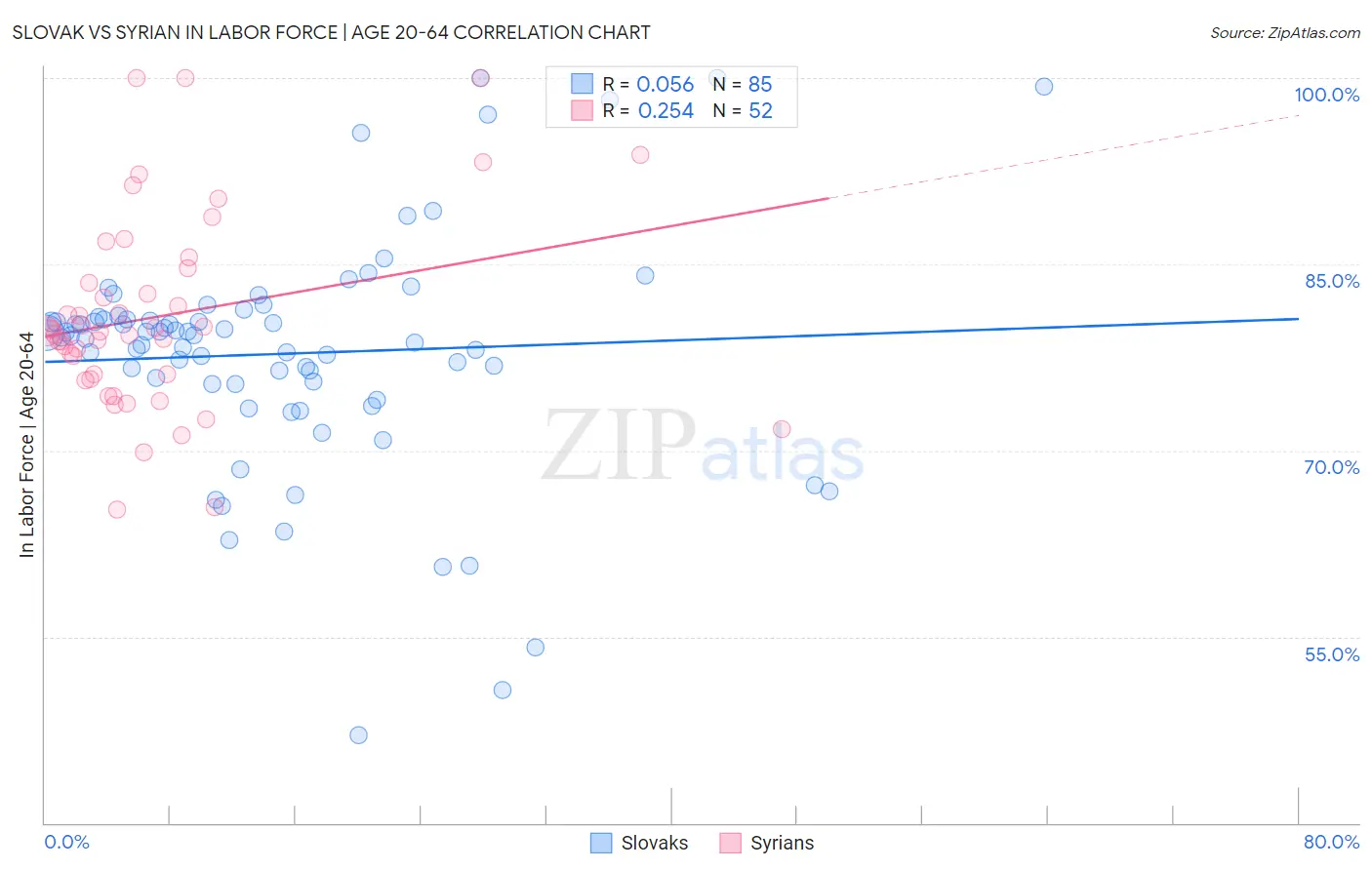Slovak vs Syrian In Labor Force | Age 20-64