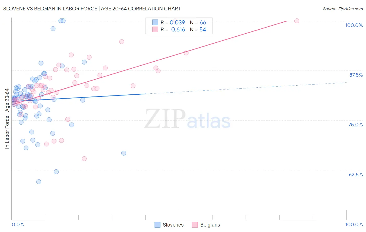 Slovene vs Belgian In Labor Force | Age 20-64