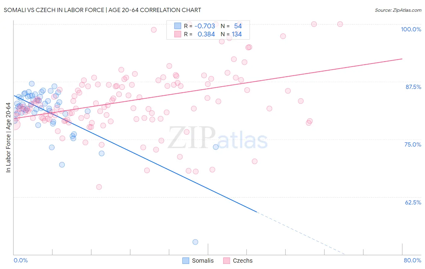 Somali vs Czech In Labor Force | Age 20-64