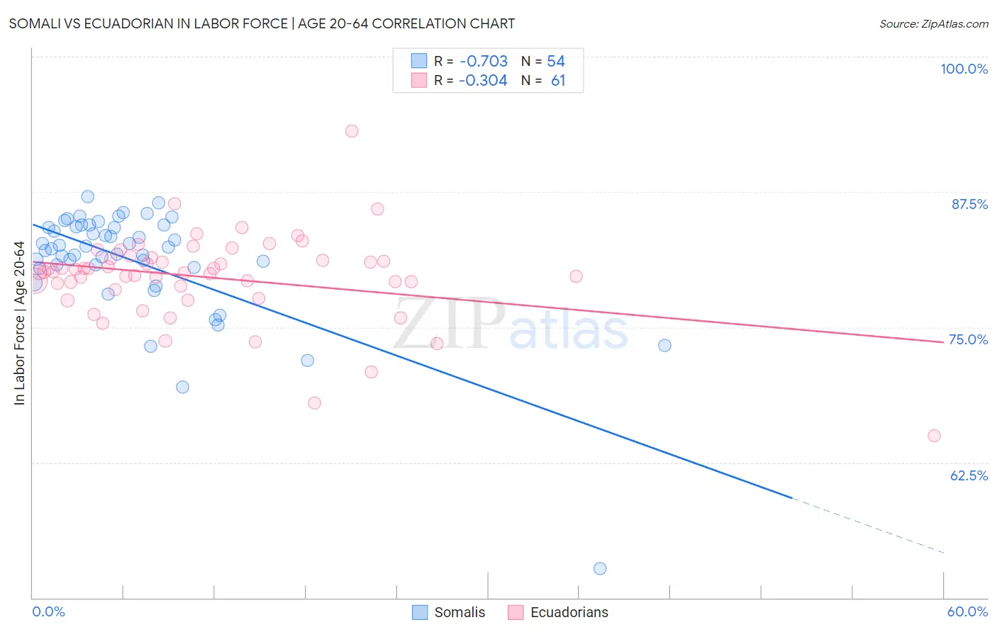 Somali vs Ecuadorian In Labor Force | Age 20-64