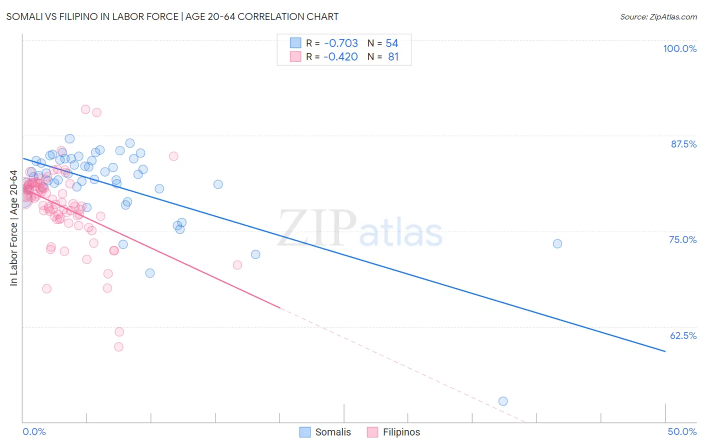Somali vs Filipino In Labor Force | Age 20-64