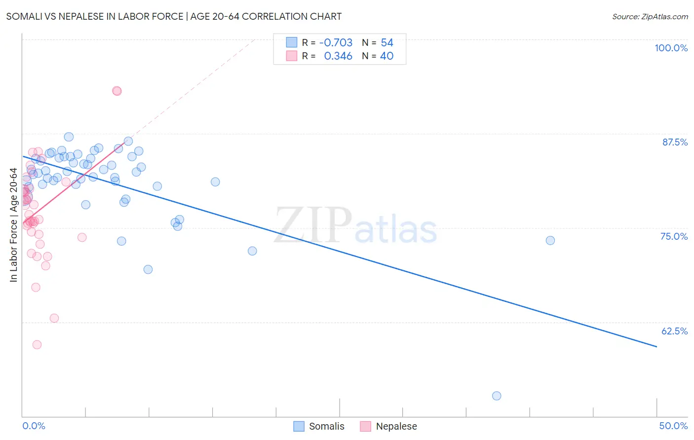 Somali vs Nepalese In Labor Force | Age 20-64