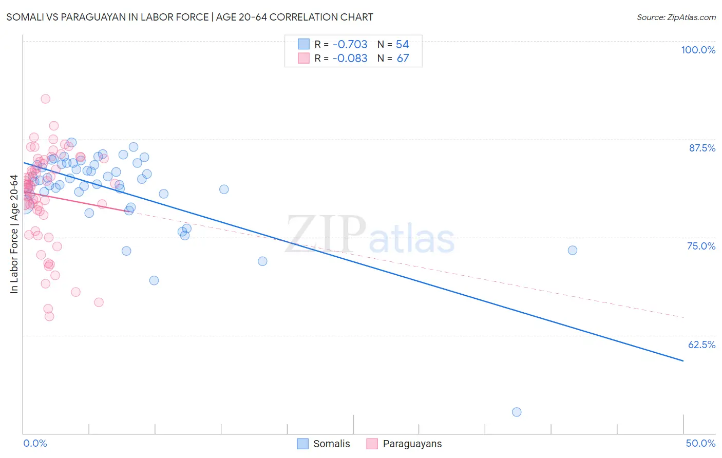 Somali vs Paraguayan In Labor Force | Age 20-64