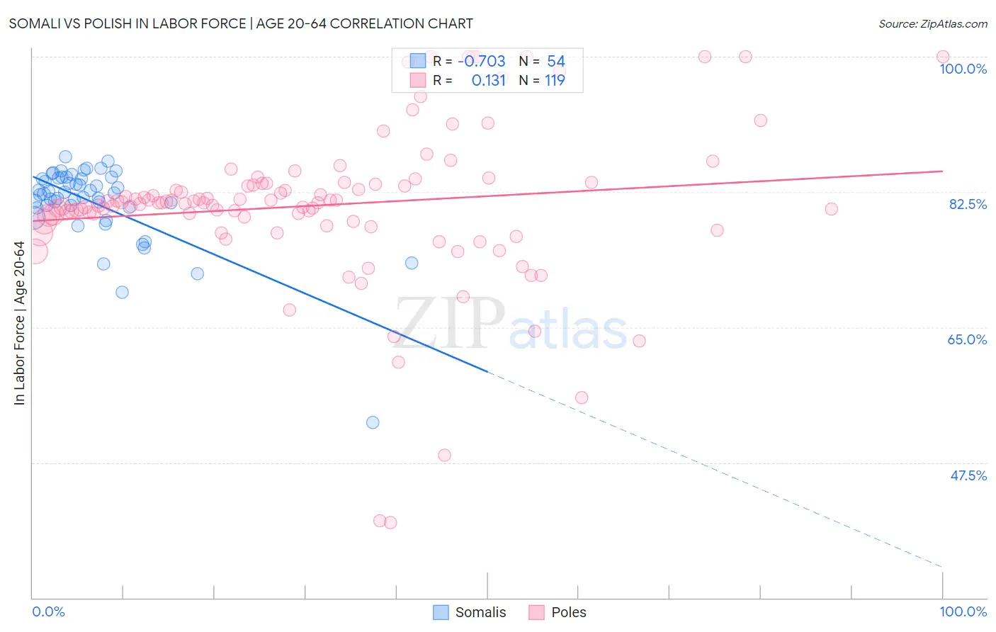 Somali vs Polish In Labor Force | Age 20-64