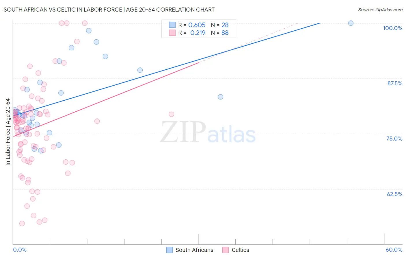South African vs Celtic In Labor Force | Age 20-64
