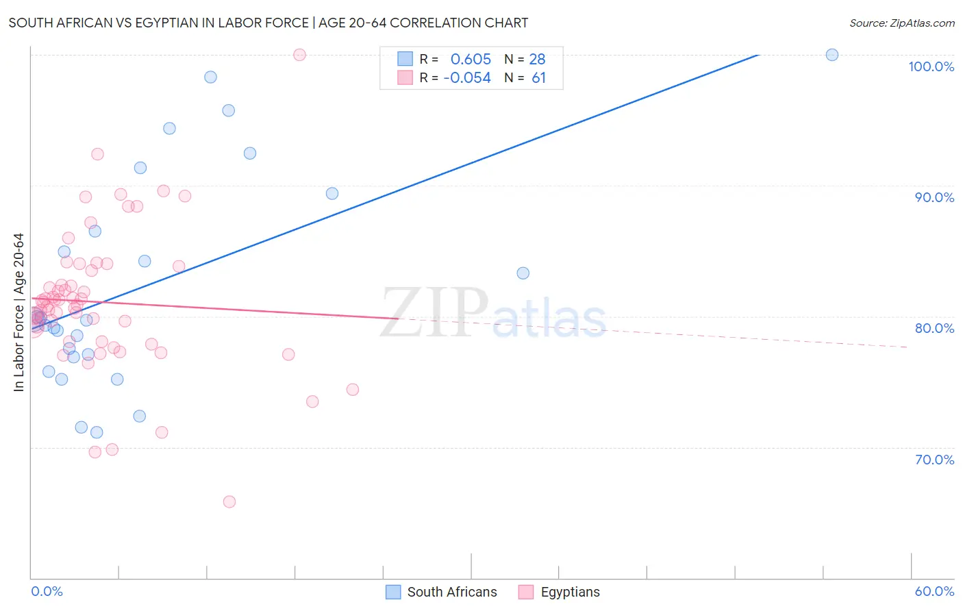 South African vs Egyptian In Labor Force | Age 20-64