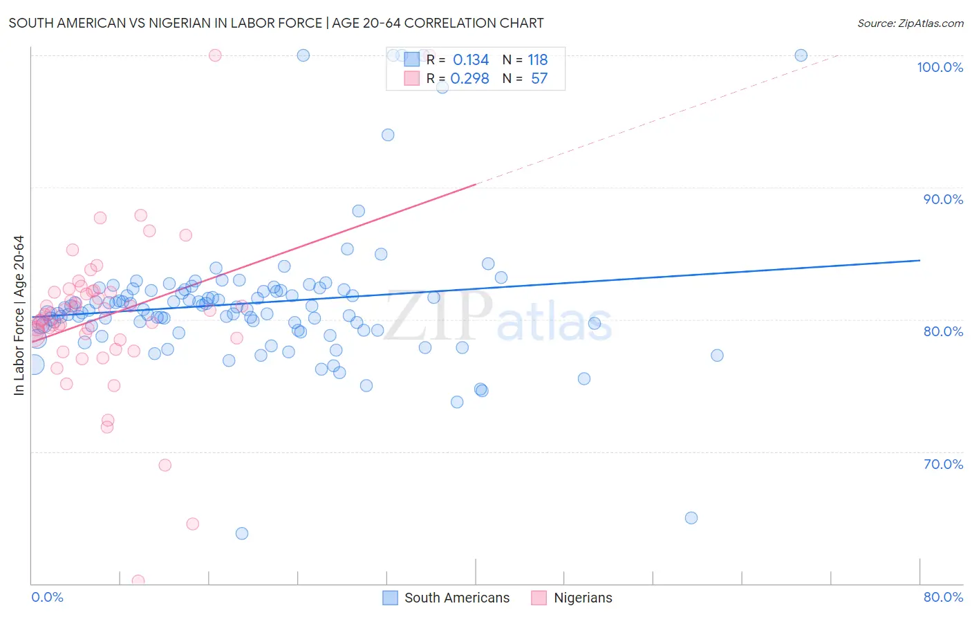South American vs Nigerian In Labor Force | Age 20-64