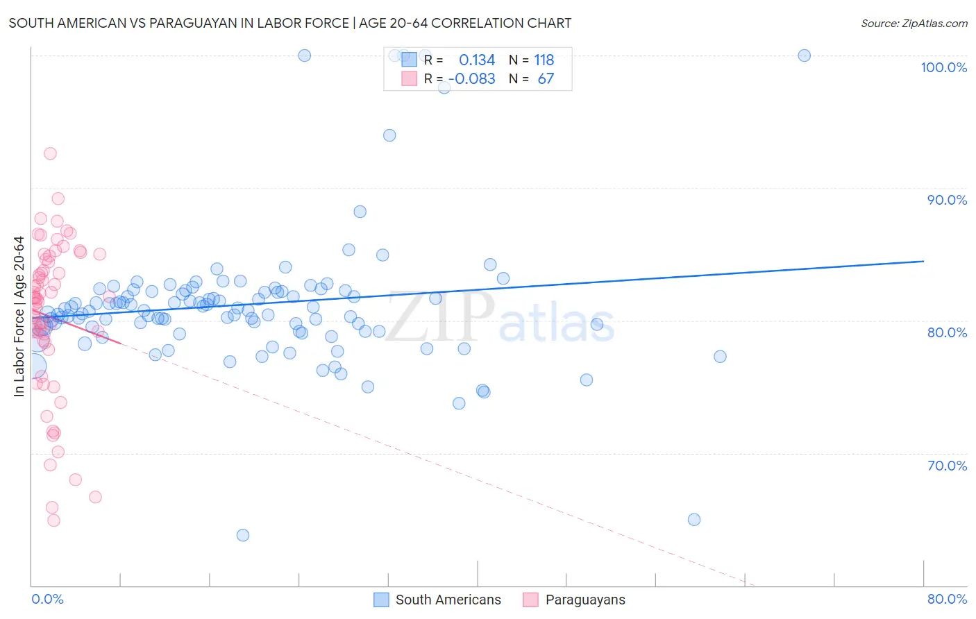 South American vs Paraguayan In Labor Force | Age 20-64