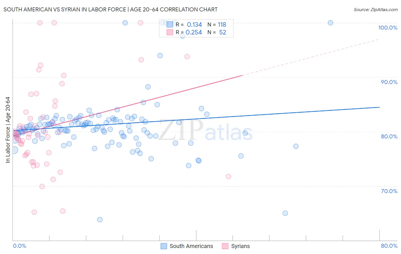 South American vs Syrian In Labor Force | Age 20-64