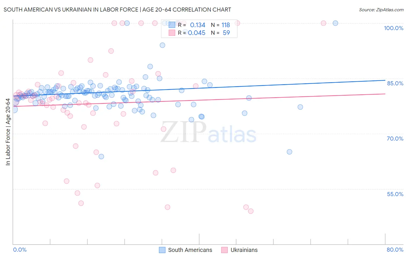 South American vs Ukrainian In Labor Force | Age 20-64