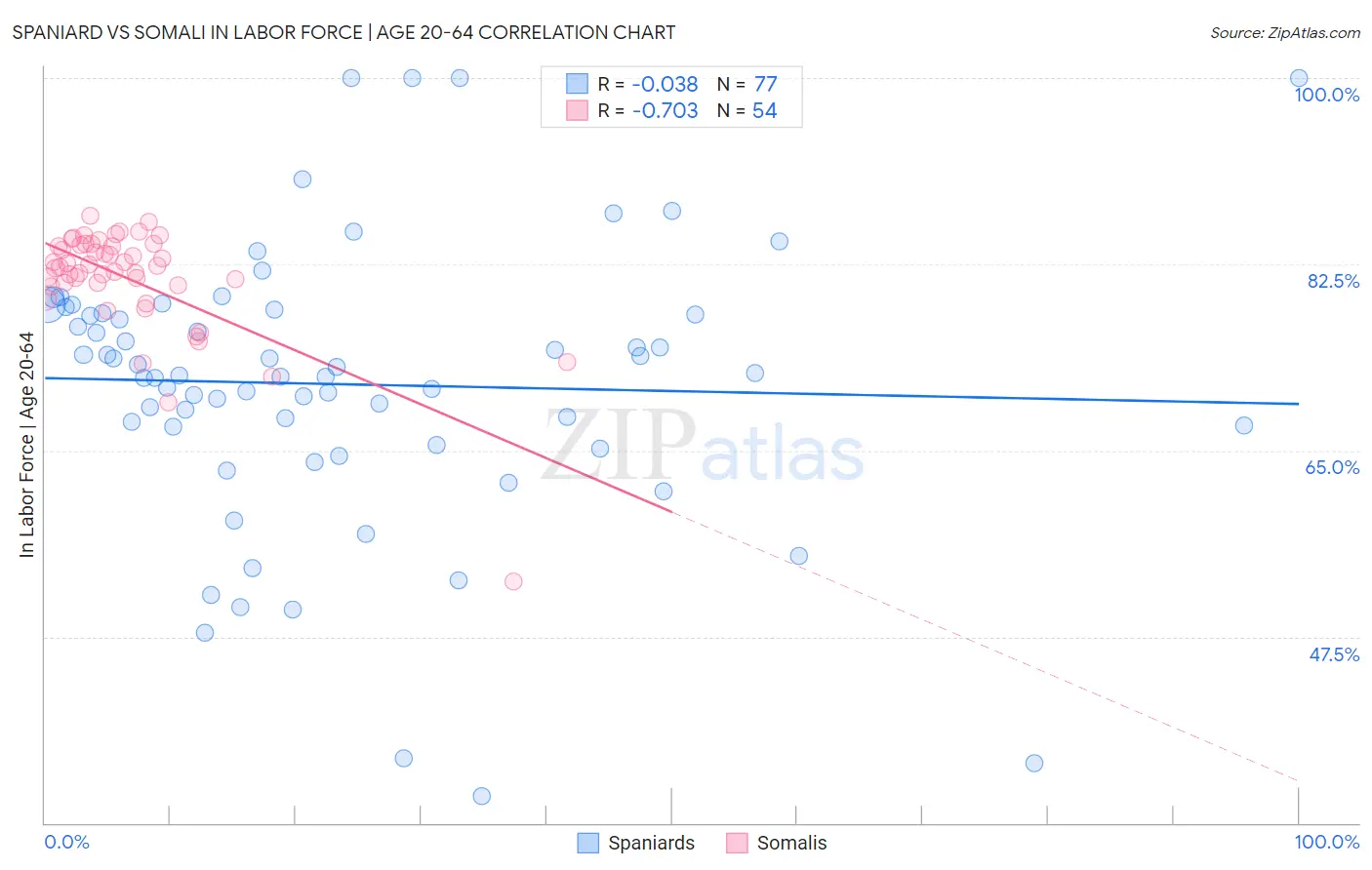 Spaniard vs Somali In Labor Force | Age 20-64