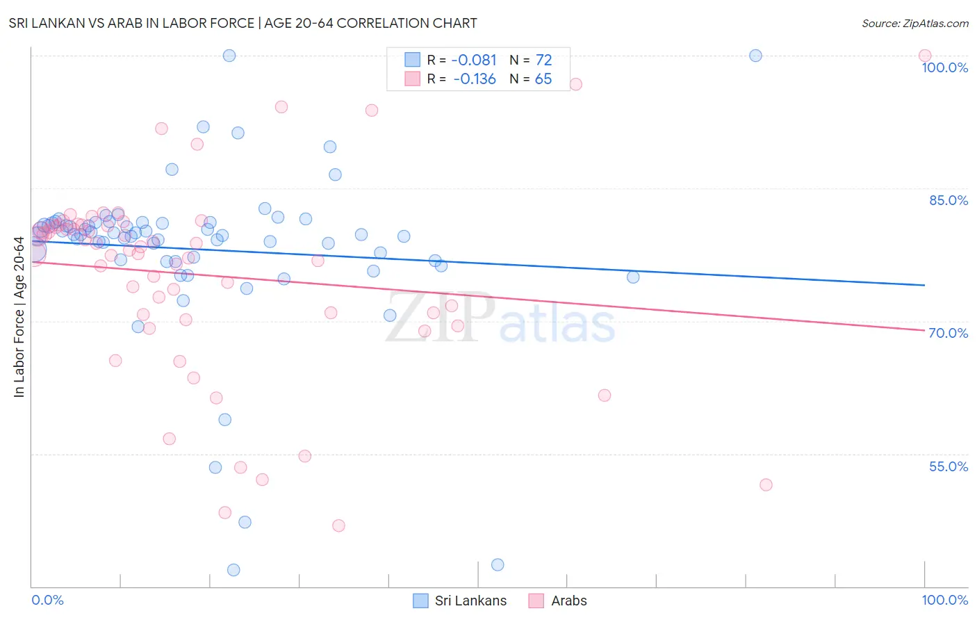 Sri Lankan vs Arab In Labor Force | Age 20-64