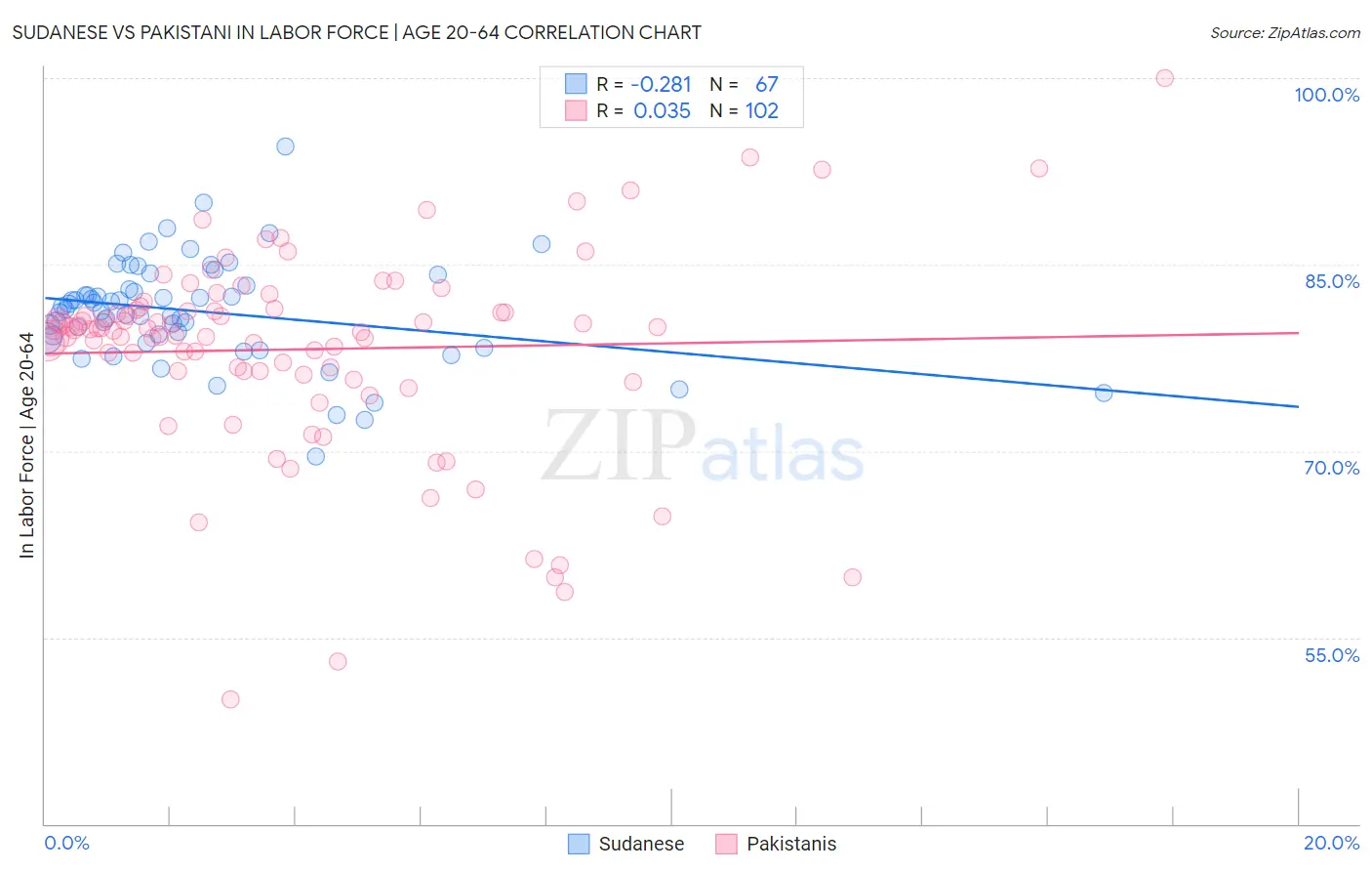 Sudanese vs Pakistani In Labor Force | Age 20-64