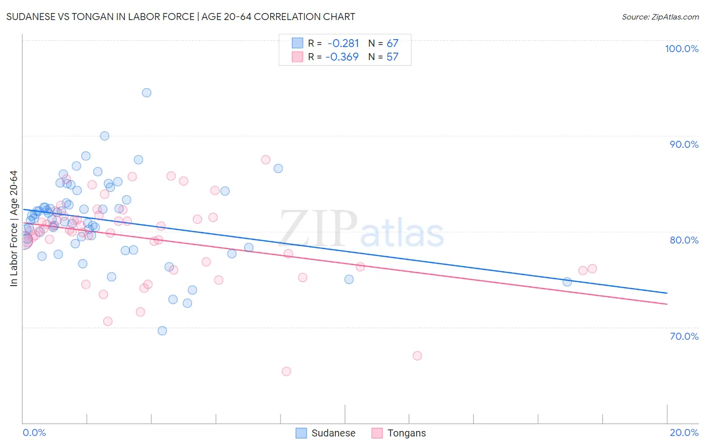 Sudanese vs Tongan In Labor Force | Age 20-64