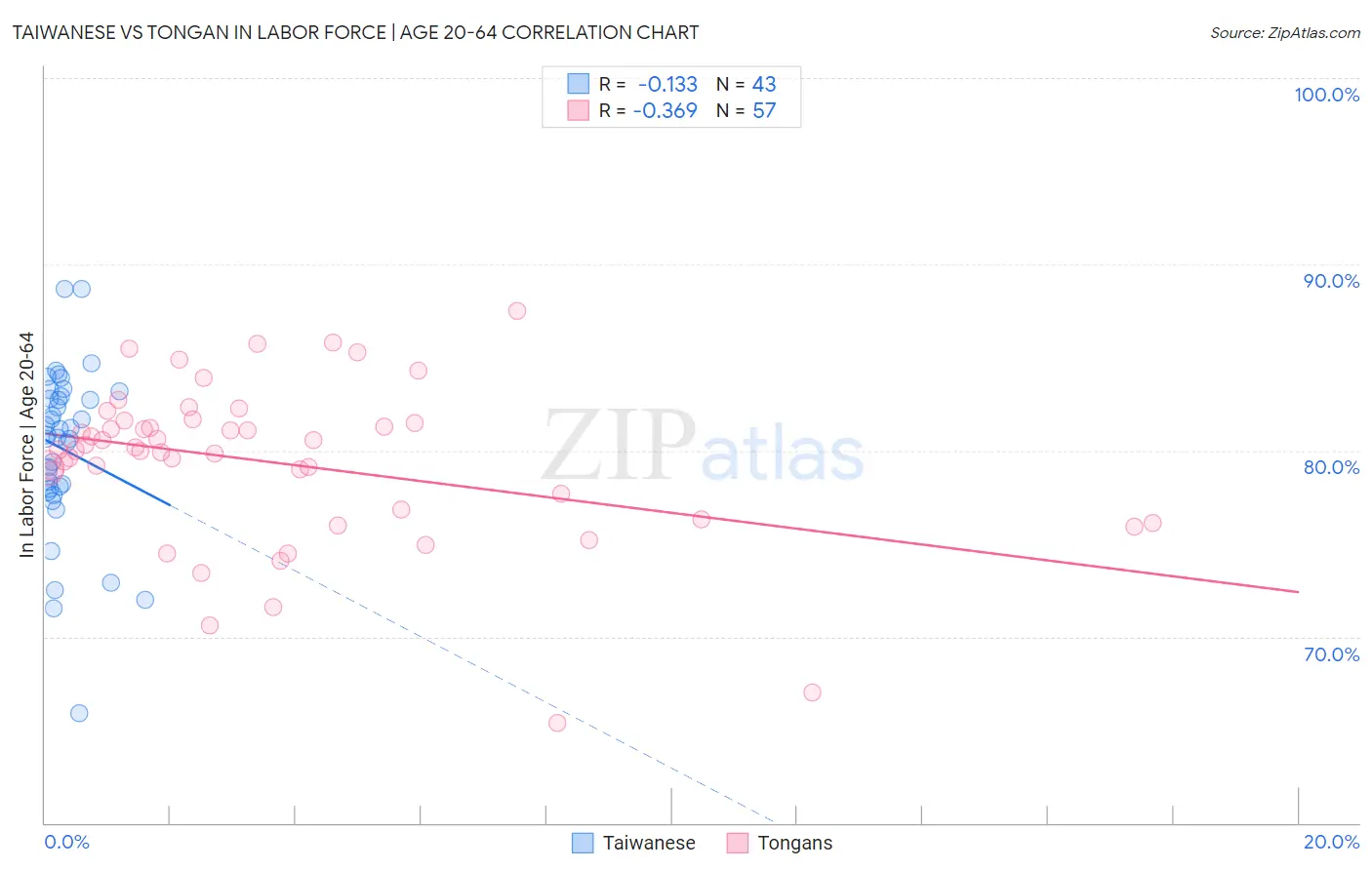 Taiwanese vs Tongan In Labor Force | Age 20-64