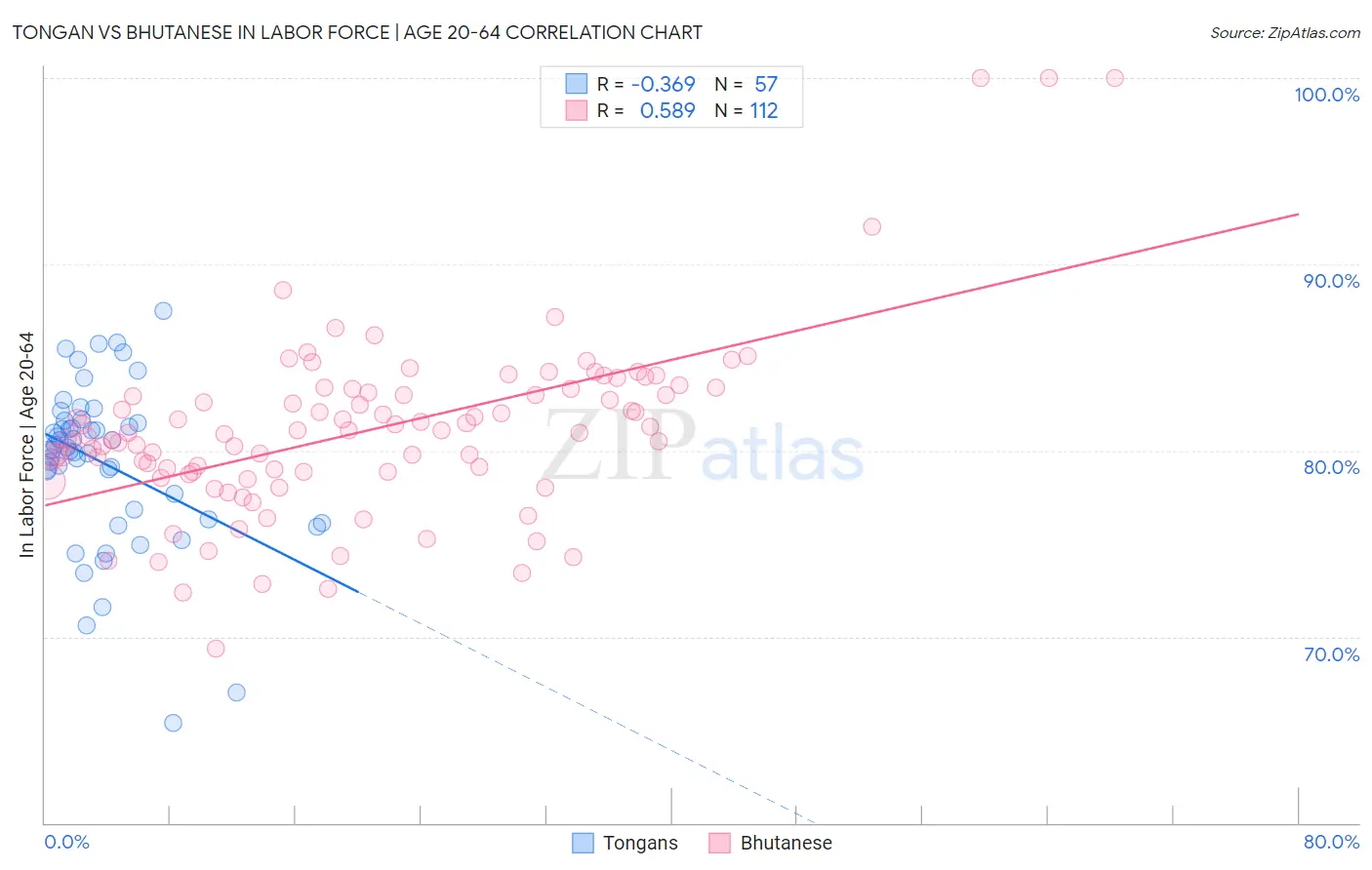 Tongan vs Bhutanese In Labor Force | Age 20-64