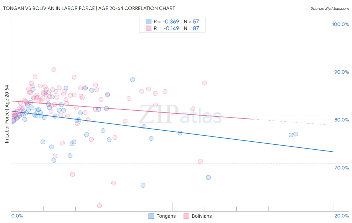 Tongan vs Bolivian In Labor Force | Age 20-64