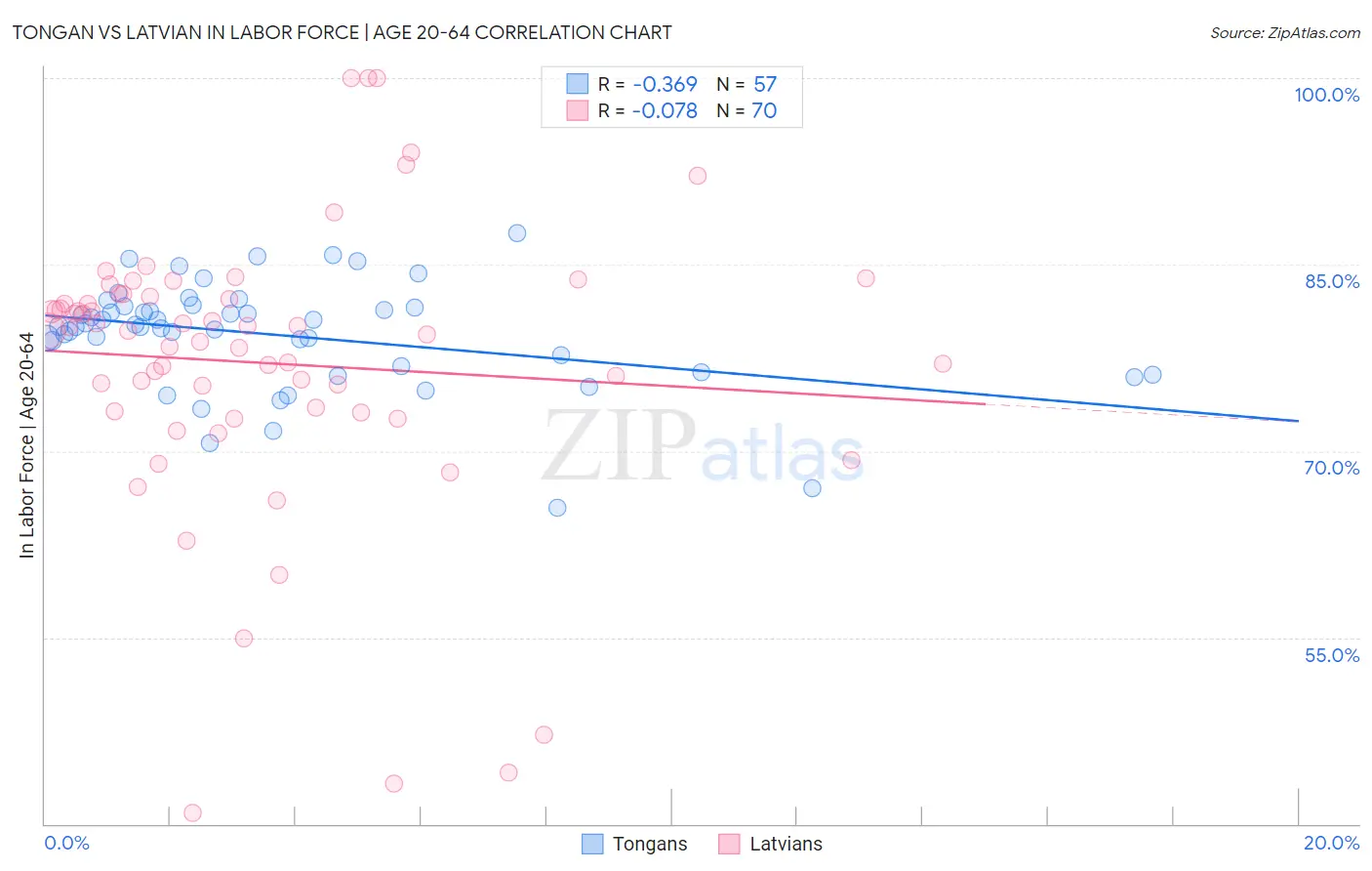 Tongan vs Latvian In Labor Force | Age 20-64