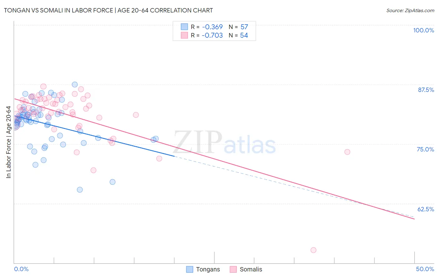 Tongan vs Somali In Labor Force | Age 20-64