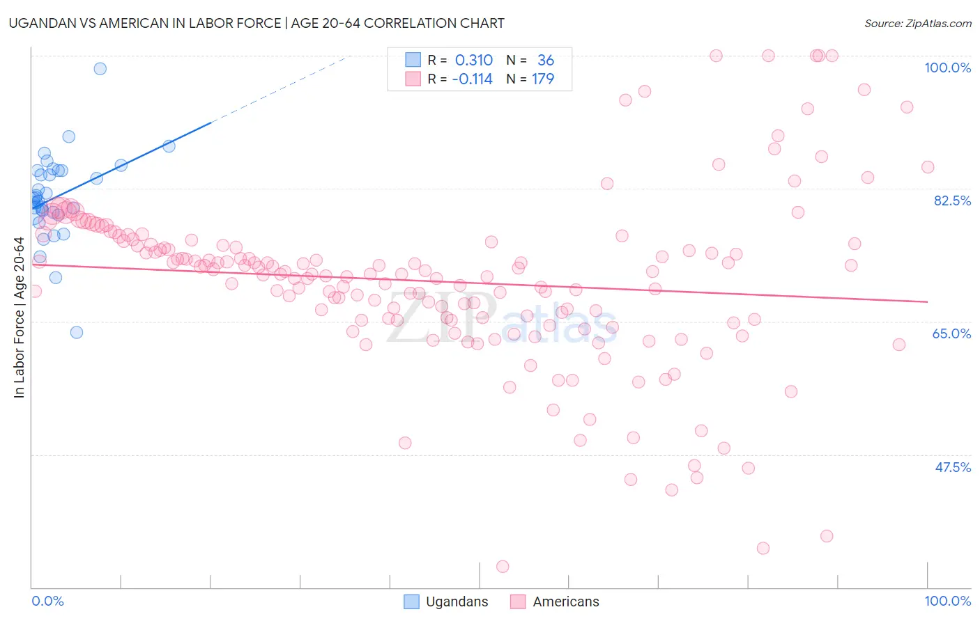 Ugandan vs American In Labor Force | Age 20-64