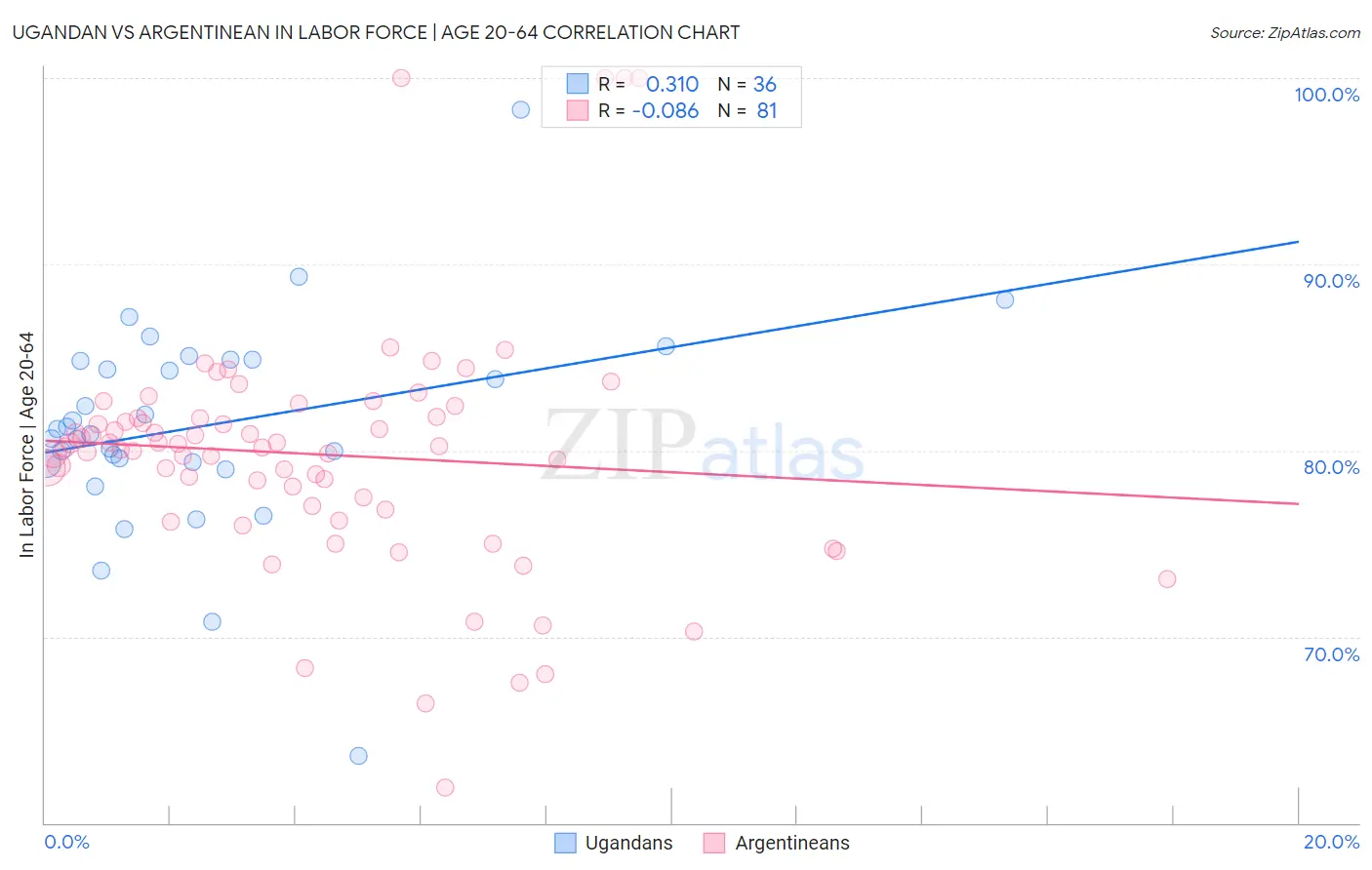 Ugandan vs Argentinean In Labor Force | Age 20-64