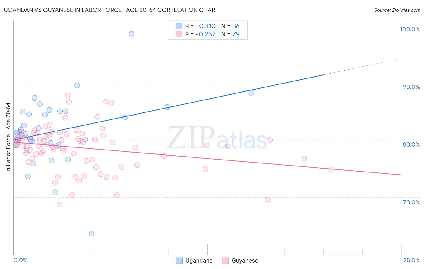 Ugandan vs Guyanese In Labor Force | Age 20-64