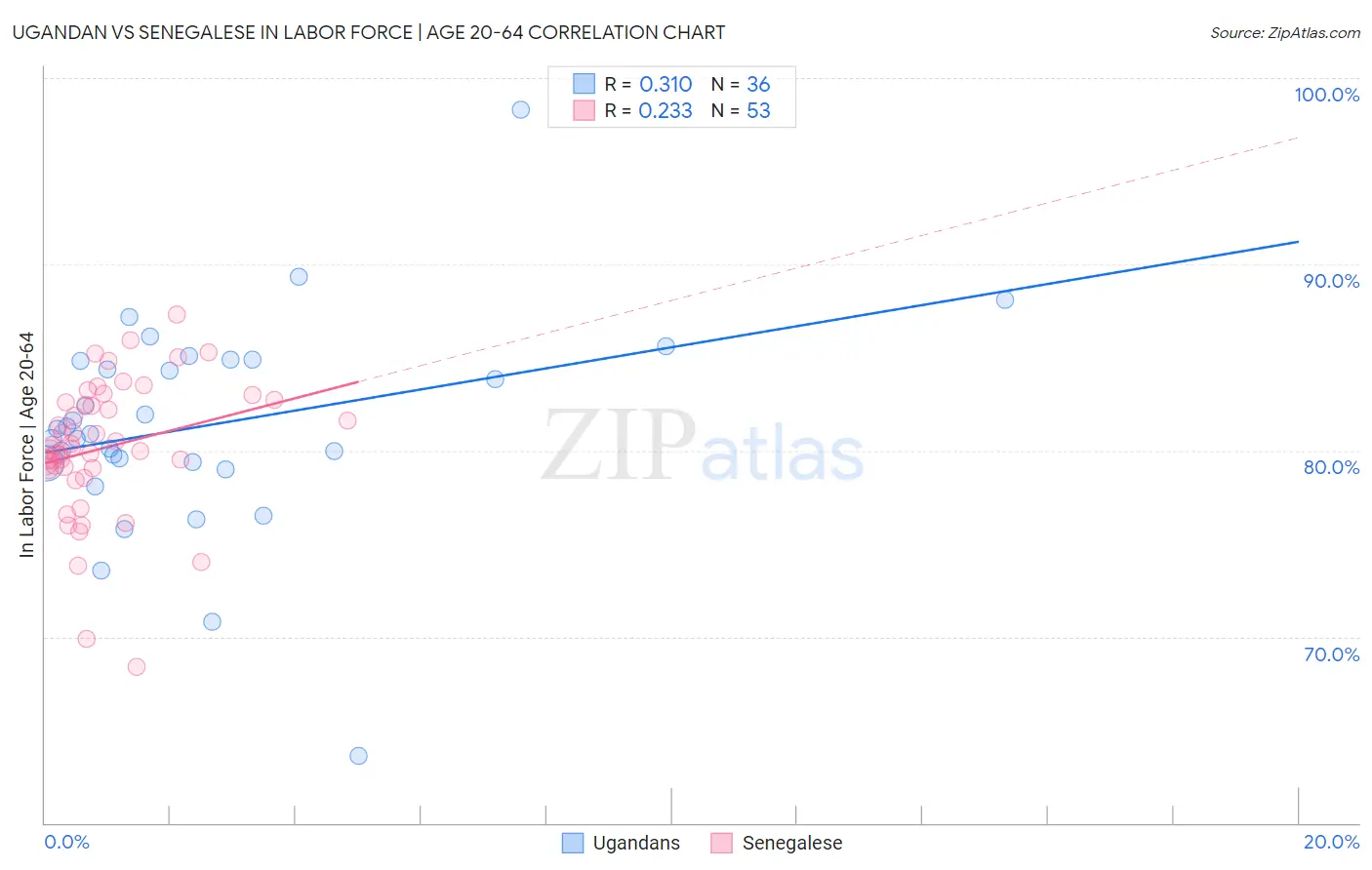 Ugandan vs Senegalese In Labor Force | Age 20-64