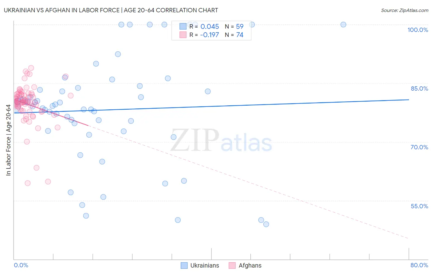 Ukrainian vs Afghan In Labor Force | Age 20-64