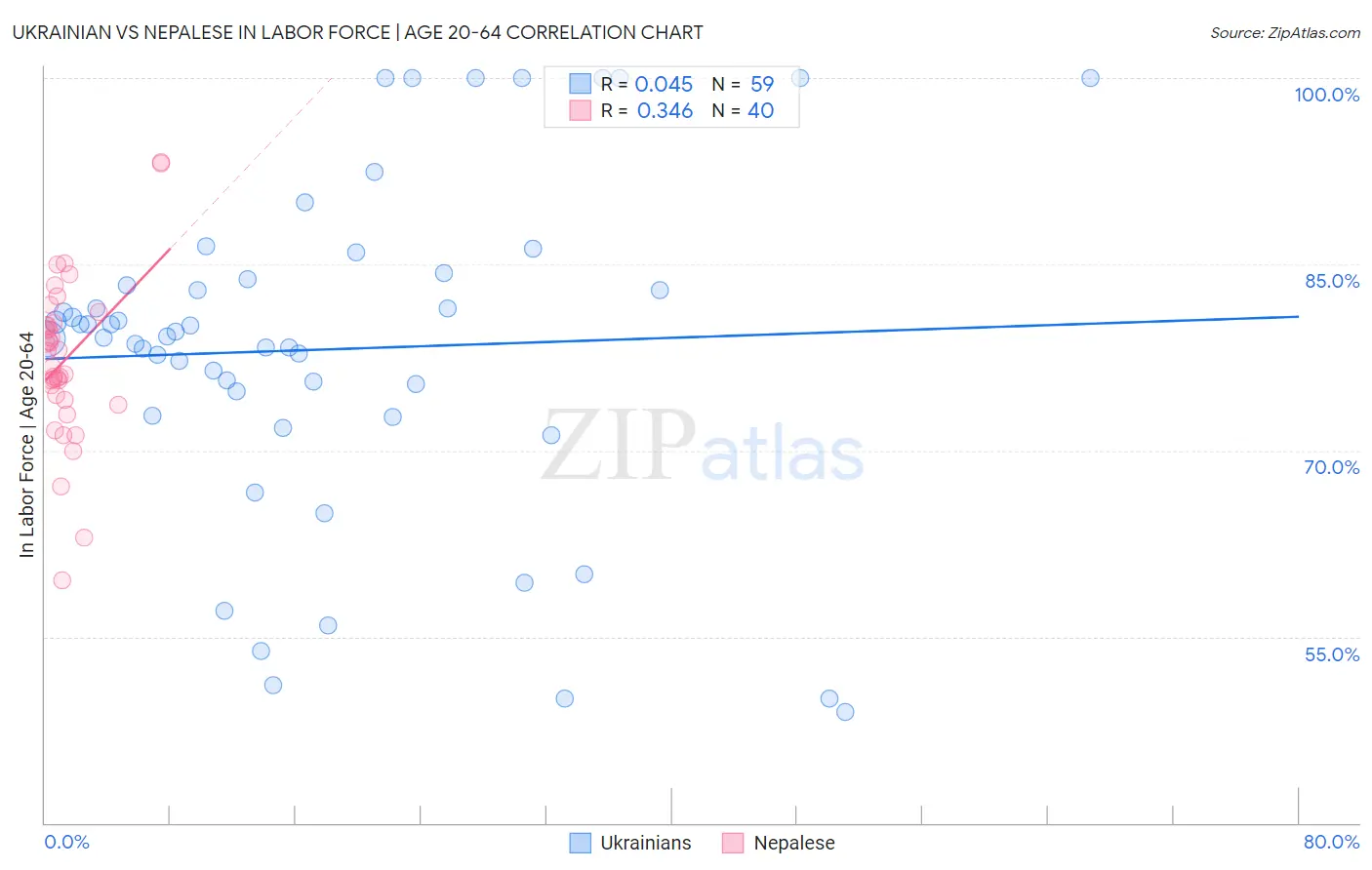 Ukrainian vs Nepalese In Labor Force | Age 20-64