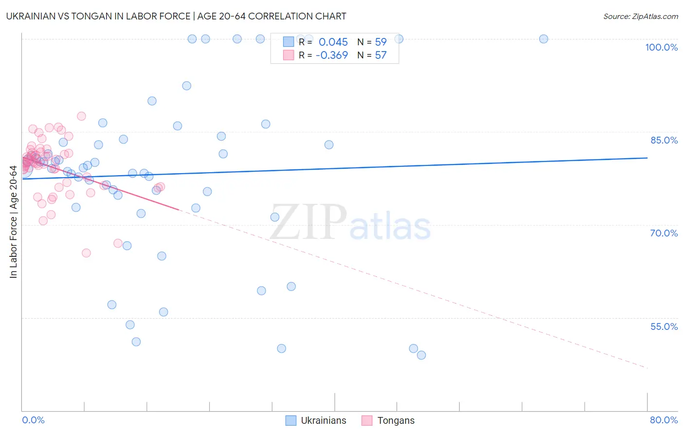 Ukrainian vs Tongan In Labor Force | Age 20-64