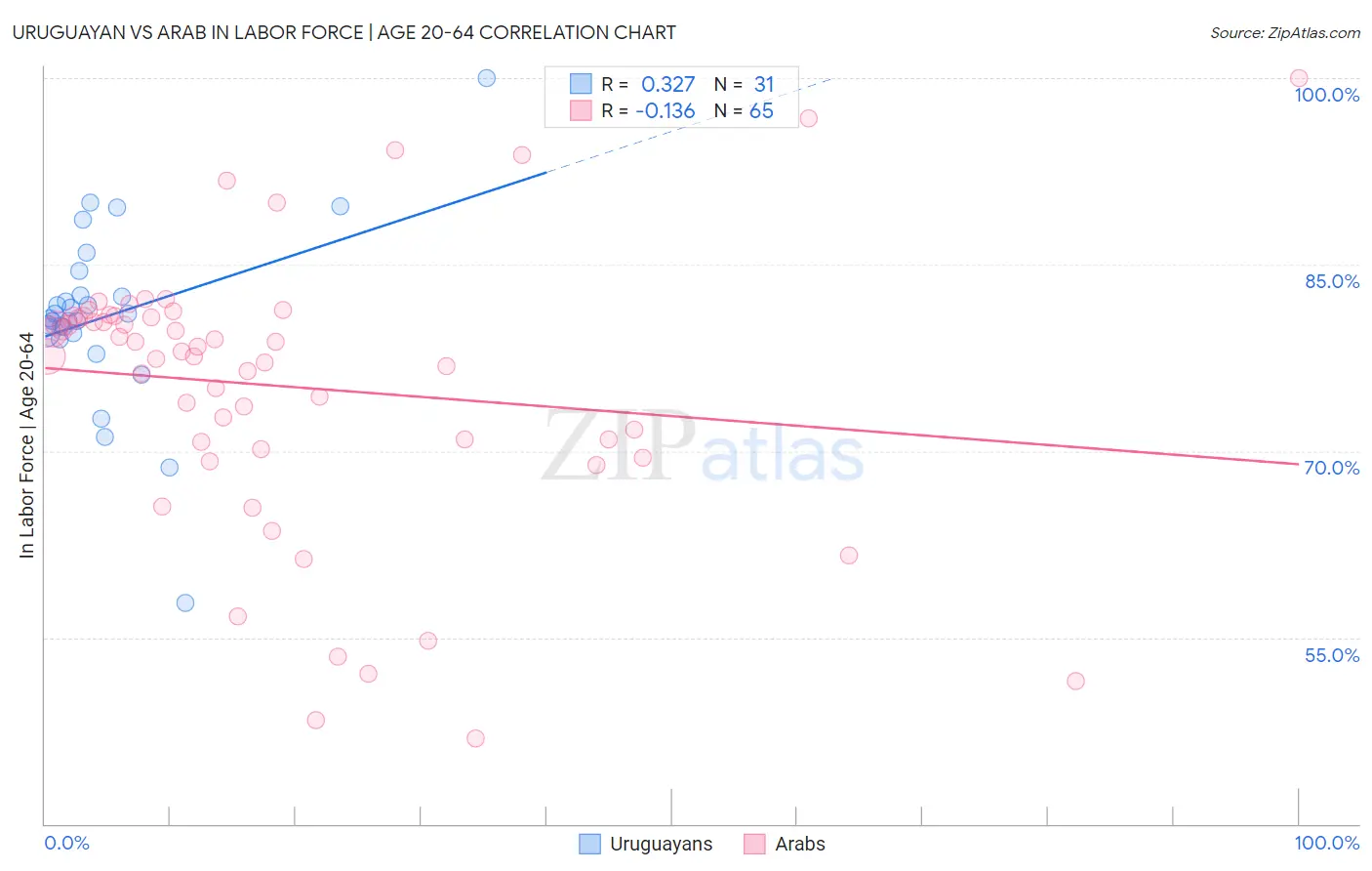 Uruguayan vs Arab In Labor Force | Age 20-64