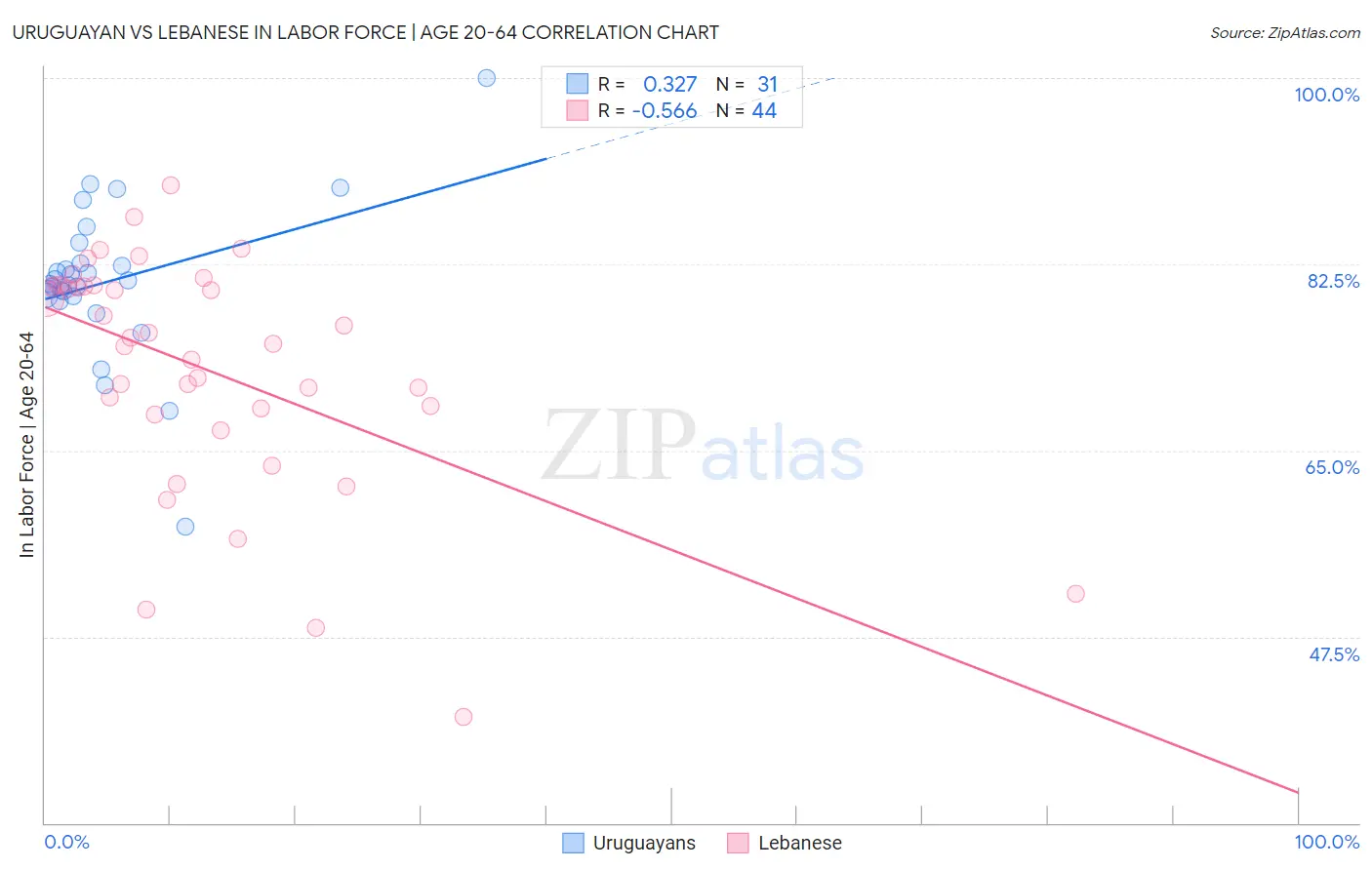 Uruguayan vs Lebanese In Labor Force | Age 20-64