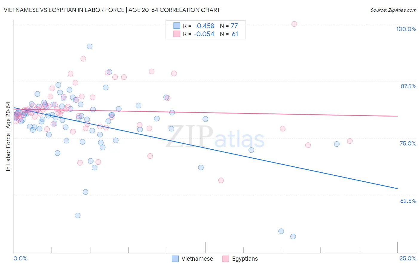 Vietnamese vs Egyptian In Labor Force | Age 20-64