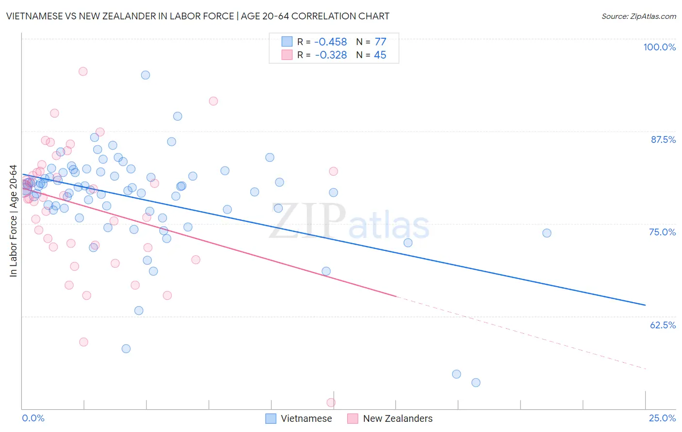 Vietnamese vs New Zealander In Labor Force | Age 20-64