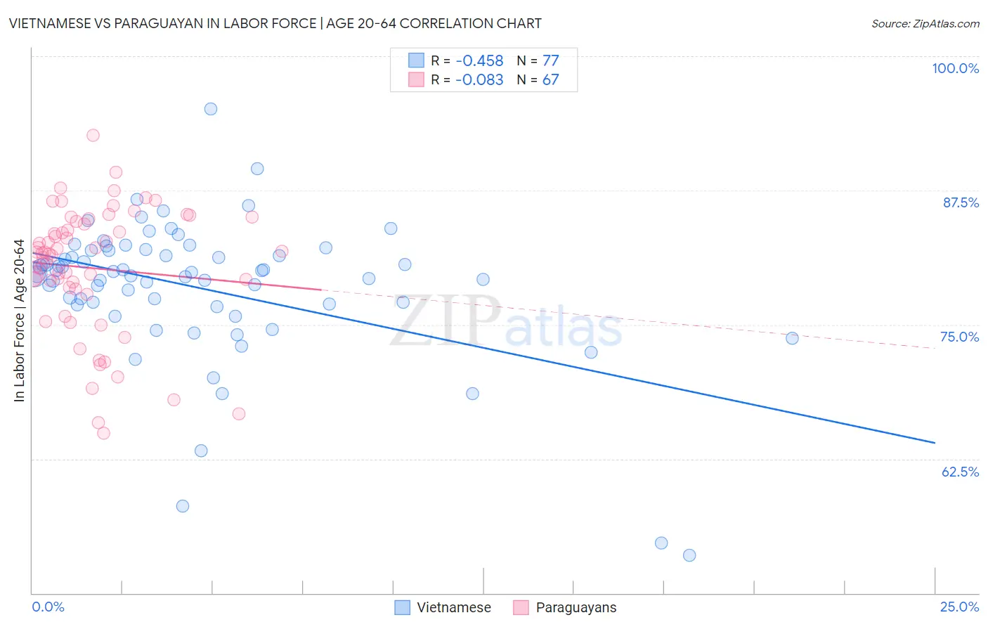 Vietnamese vs Paraguayan In Labor Force | Age 20-64