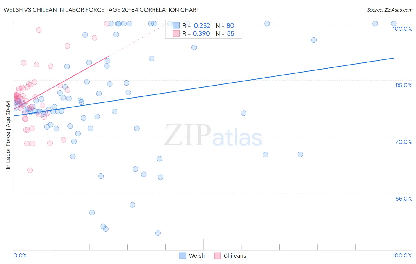 Welsh vs Chilean In Labor Force | Age 20-64