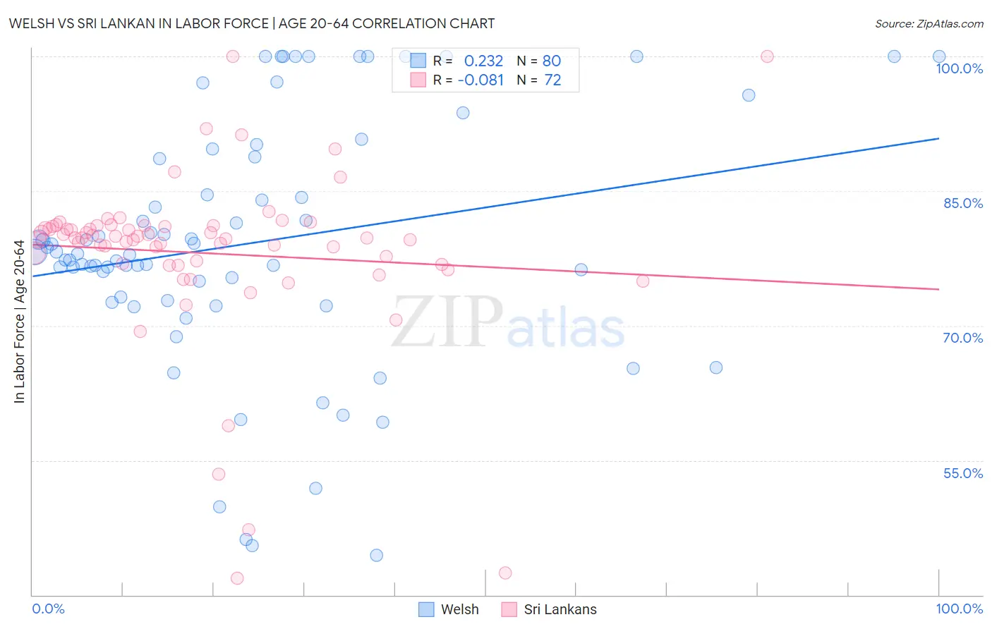 Welsh vs Sri Lankan In Labor Force | Age 20-64