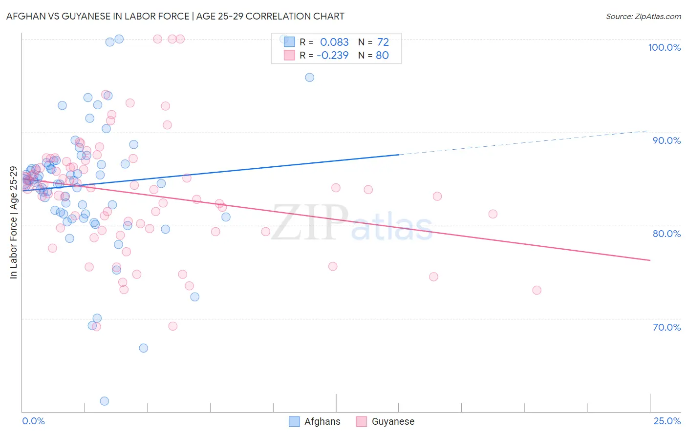 Afghan vs Guyanese In Labor Force | Age 25-29